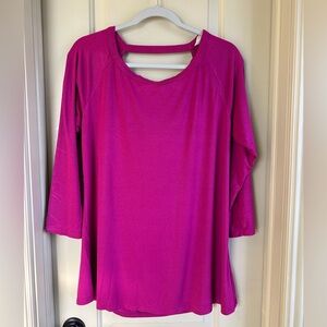Women’s Soft Surroundings Scoop Back Top; Magenta; Size Large